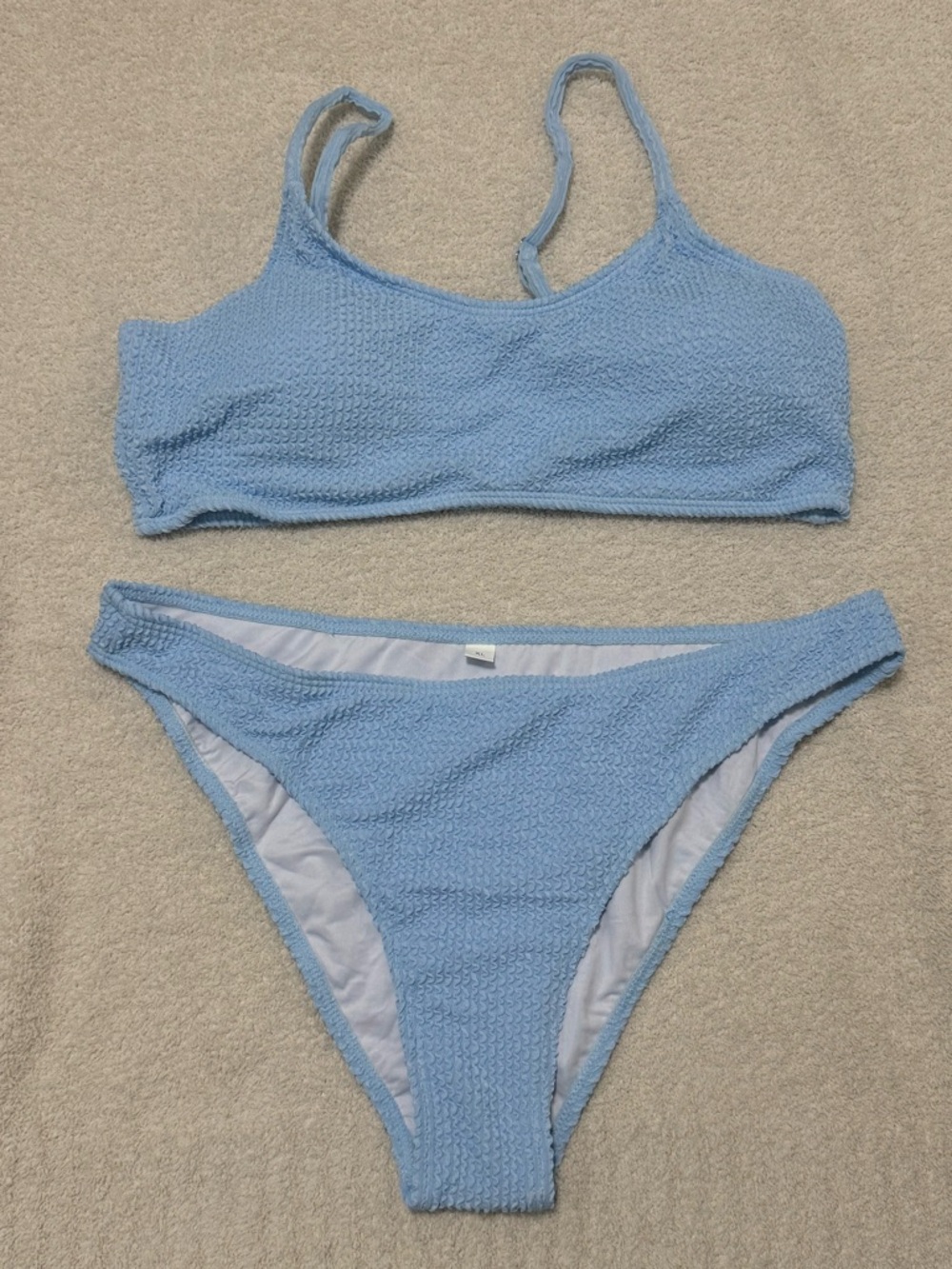 Light Blue Textured Bikini Set - Women's Swim